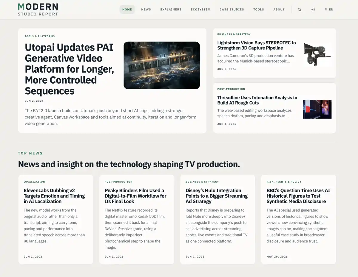 Modern Studio Report Light Mode