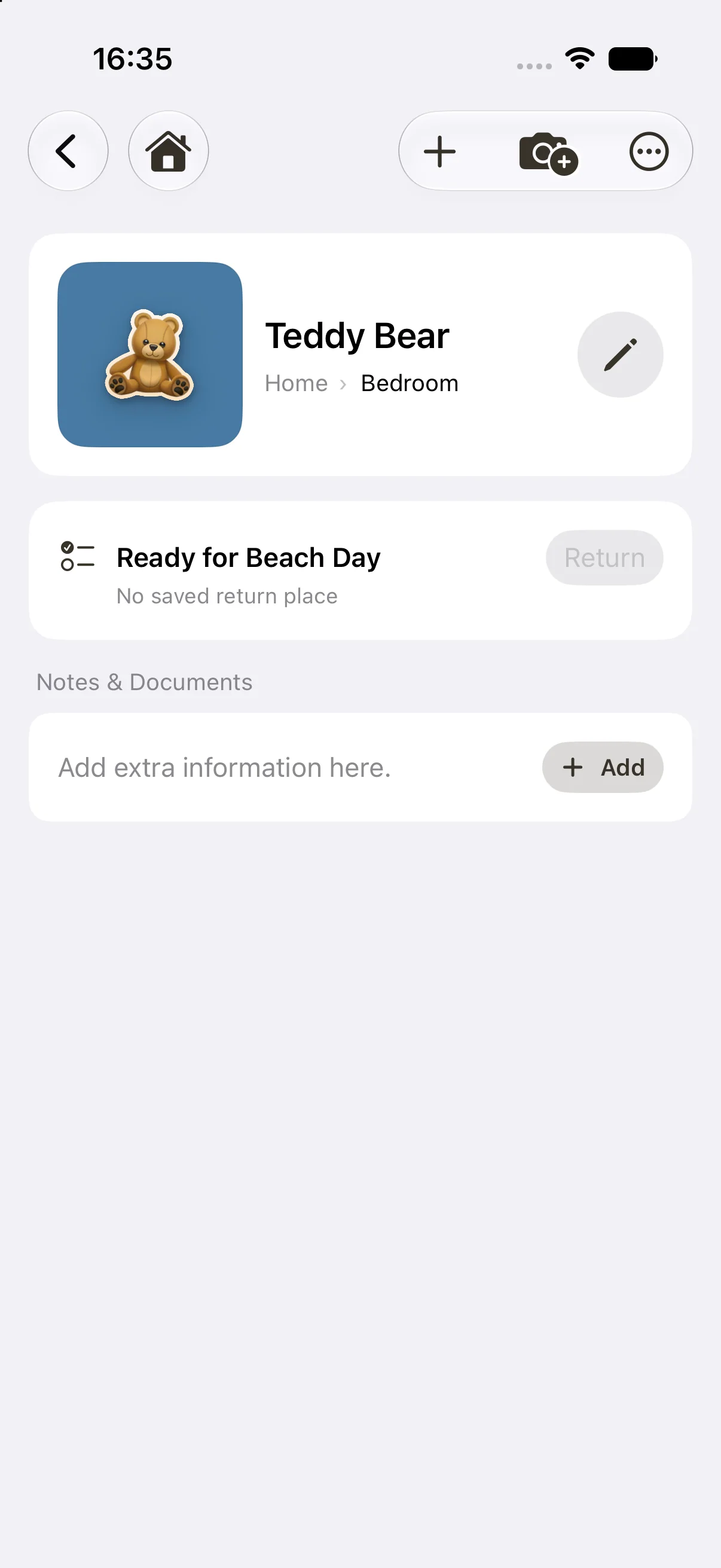 An object detail screen in Piilo
